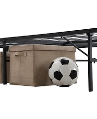 Streamdale Furniture King Metal Folding Bed Frame - Heavy Duty Steel Slats, Black