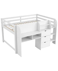 Streamdale Furniture Streamdale Low Loft Bed with Desk, Storage, Bookcase & Whiteboard