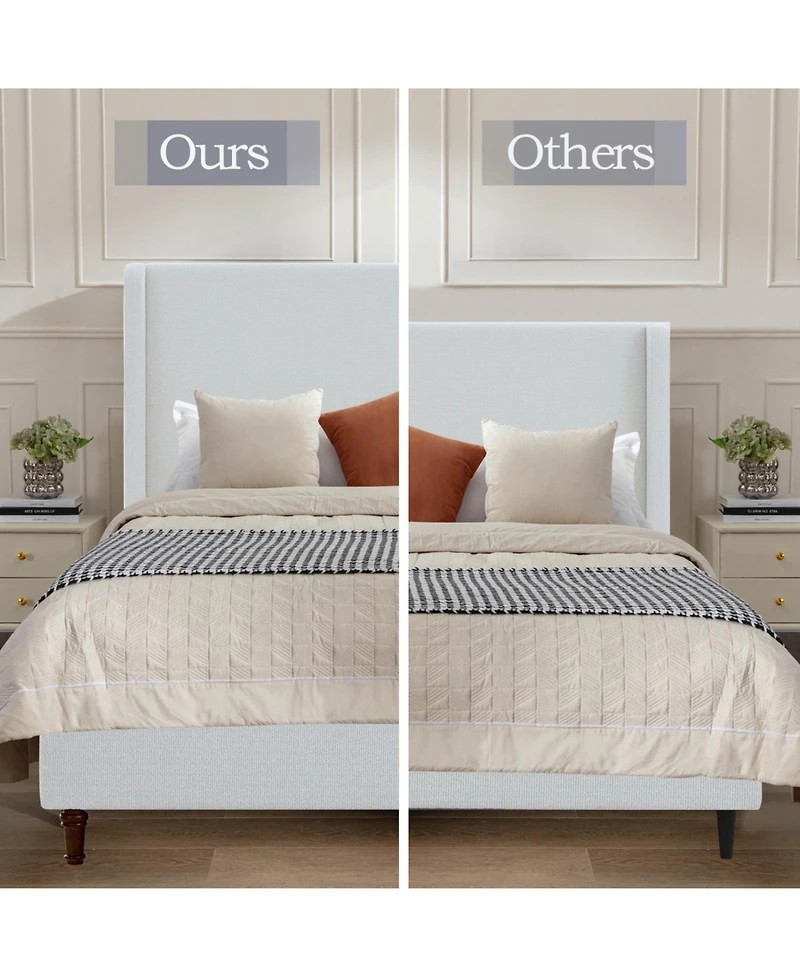 Streamdale Furniture Harper Tall Upholstered Bed - King - Cream Boucle