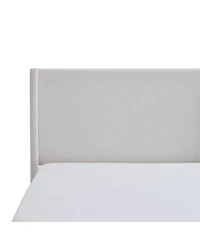 Streamdale Furniture Hosford Cream White Boucle King Upholstered Wingback Platform Bed