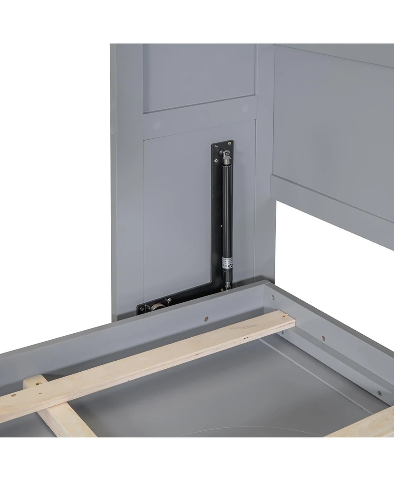 Streamdale Furniture Queen Size Murphy Bed Wall Bed,Gray