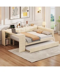 Streamdale Furniture Streamdale Upholstered Platform Bed with Storage, Desk, Trundle