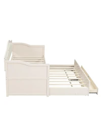 Streamdale Furniture Twin Daybed with Trundle & Storage, Upholstered Backrest