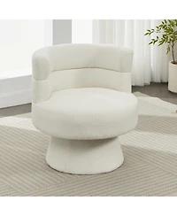Streamdale Furniture Cream White Boucle 360 Swivel Chair