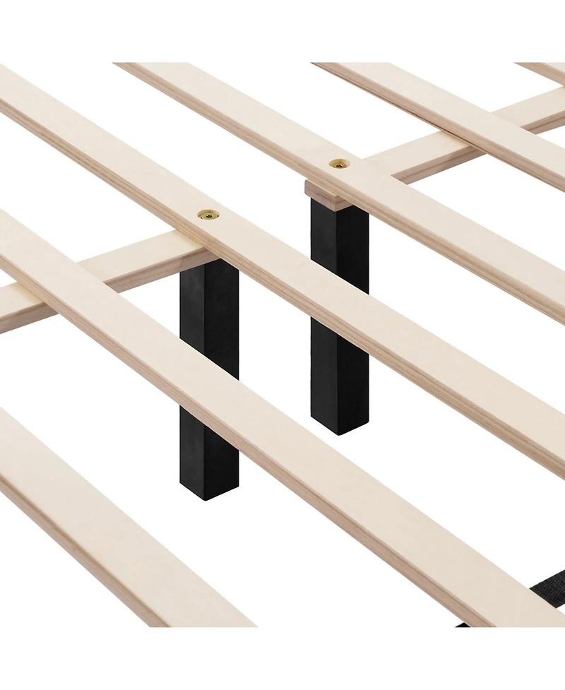 Streamdale Furniture Lambswool Headboard Bed Frame w/ Light, Full