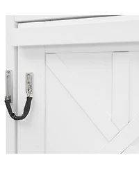 Streamdale Furniture Queen Size Wall Murphy Bed with Ample Storage Space and Diamond Stripes, White