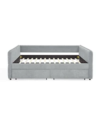 Streamdale Furniture Tufted Daybed with Trundle, Queen, Boucle Fabric