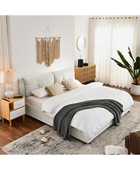 Streamdale Furniture King Chenille Hydraulic Storage Bed