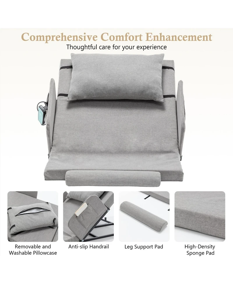 Streamdale Furniture Adjustable Bed Backrest w/ Rails - 300lbs, 4-68 Lift