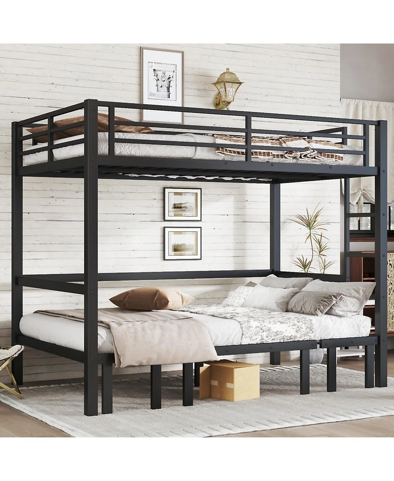 Streamdale Furniture Full Over Full Pull-Out Bunk Bed, Black