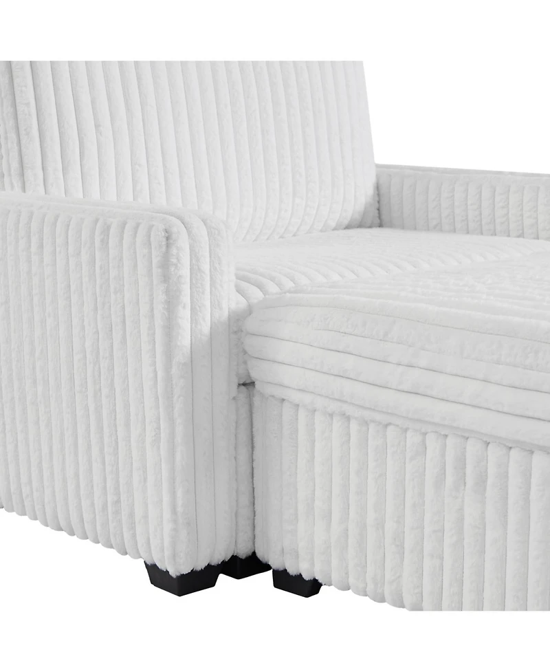 Streamdale Furniture Upholstered Chesterfield Sofa Couch - Large White