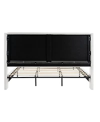 Streamdale Furniture King Size Bed Frame, Boucle Upholstered Headboard, Wood Feet