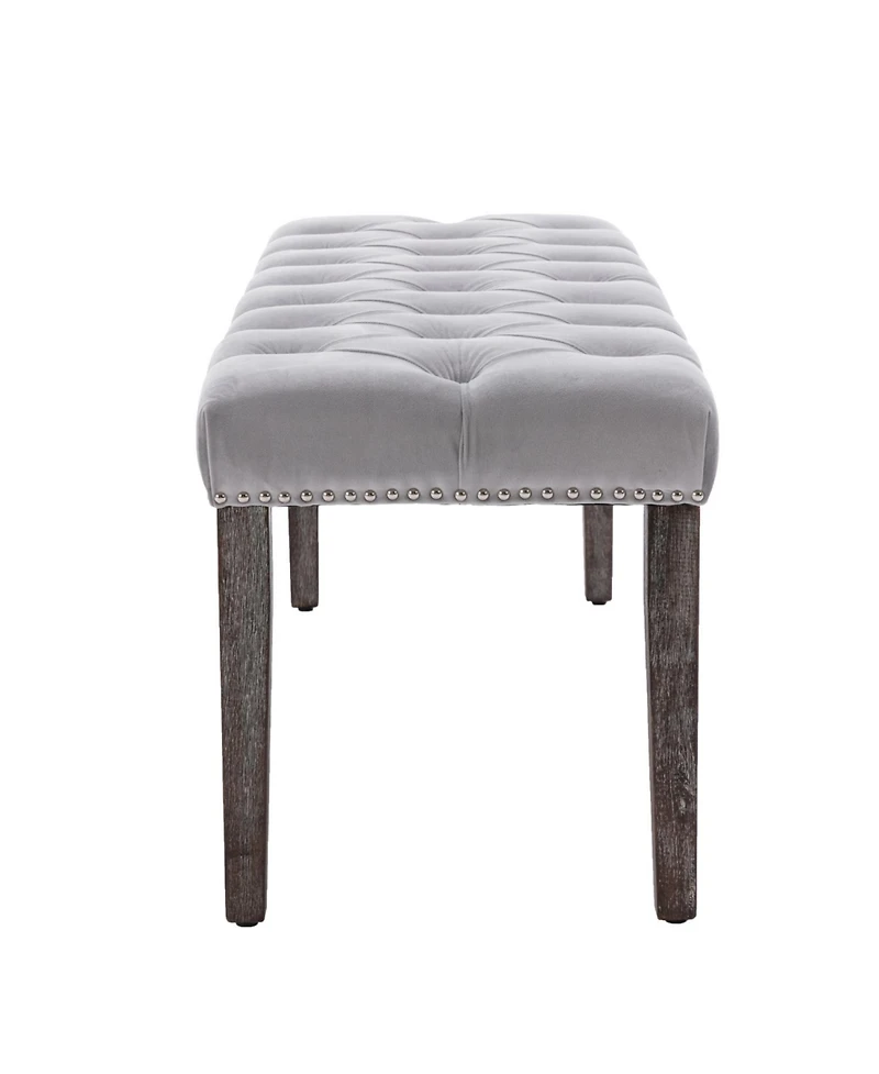 Streamdale Furniture Streamdale Tufted Velvet Bench Ottoman