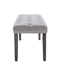 Streamdale Furniture Streamdale Tufted Velvet Bench Ottoman