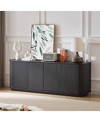 Streamdale Furniture Sideboard Storage Cabinet Tv Stand Black 64"W x 15"D x 24"H