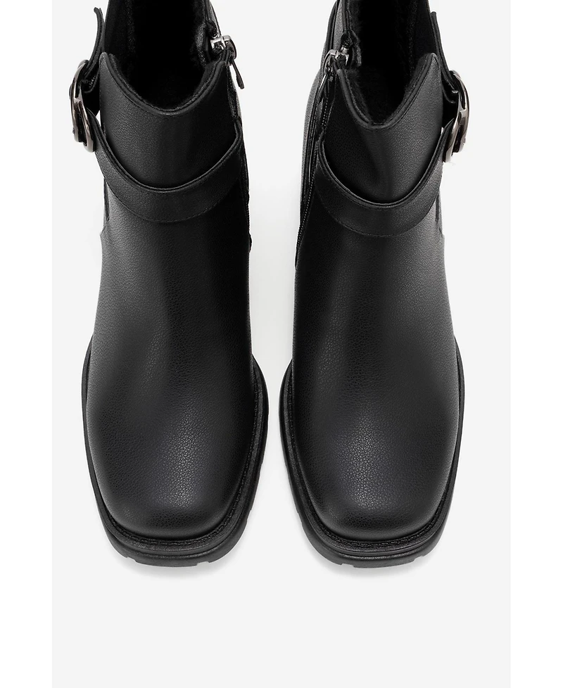 Prologue Shoes Women's Heile Buckle Block Heel Boot