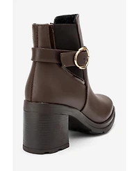 Prologue Shoes Women's Heile Buckle Block Heel Boot