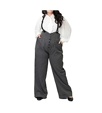 Unique Vintage Plus Size Thelma High Waist Suspender Pants