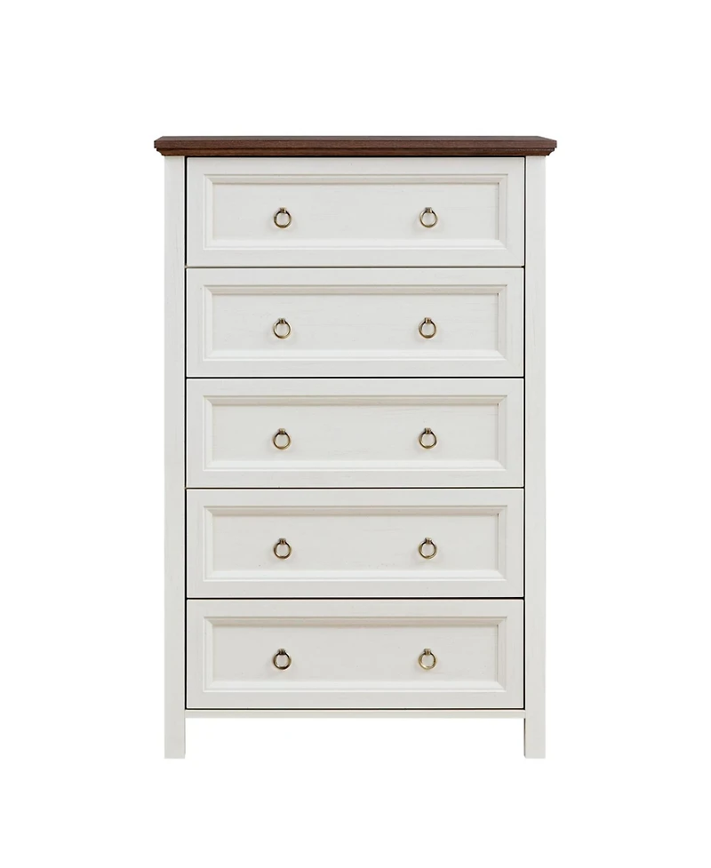 Streamdale Farmhouse 5-Drawer Wood Chest of Drawers