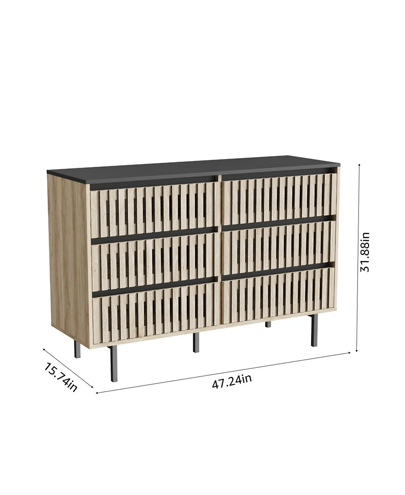 Streamdale Furniture Dresser & Armoires Modern 6-Drawer Bedroom Storage Cabinet