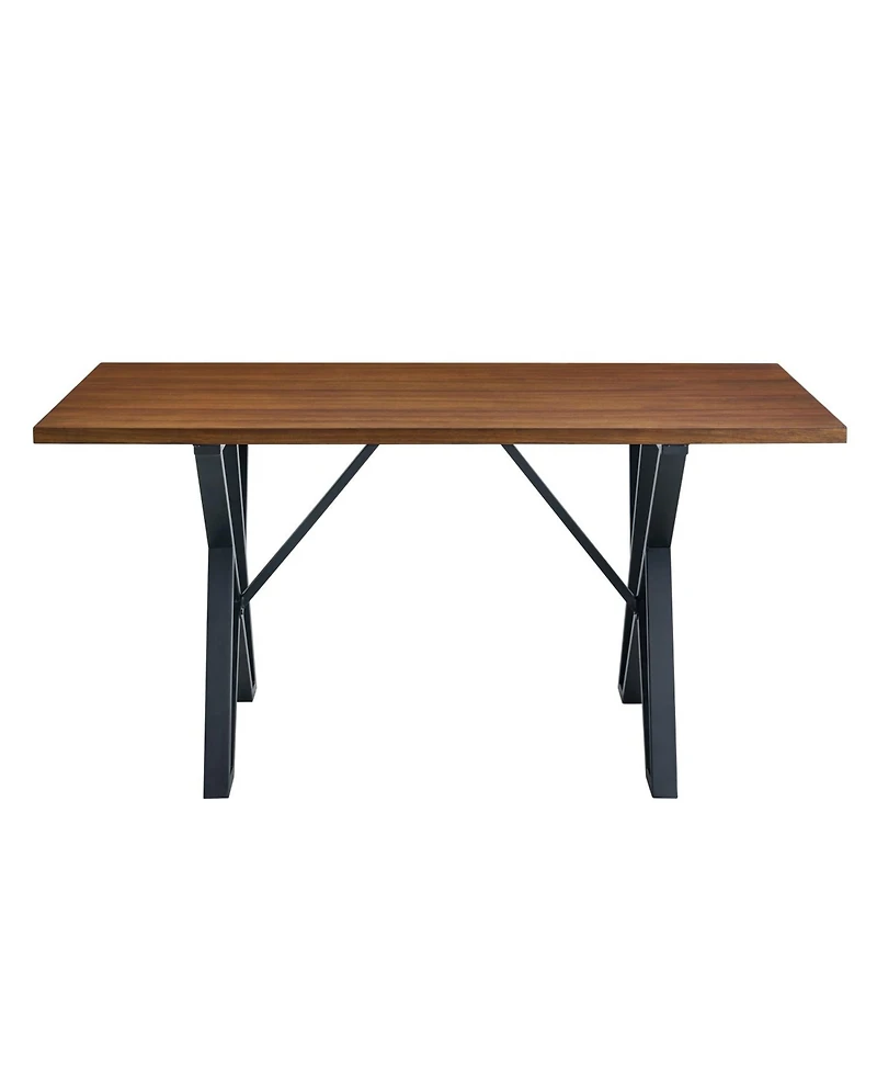 Streamdale Furniture Indoor Dining Table With Metal Legs,Walnut