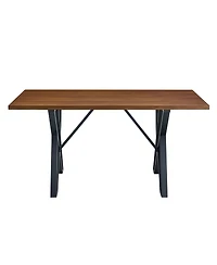 Streamdale Furniture Indoor Dining Table With Metal Legs,Walnut