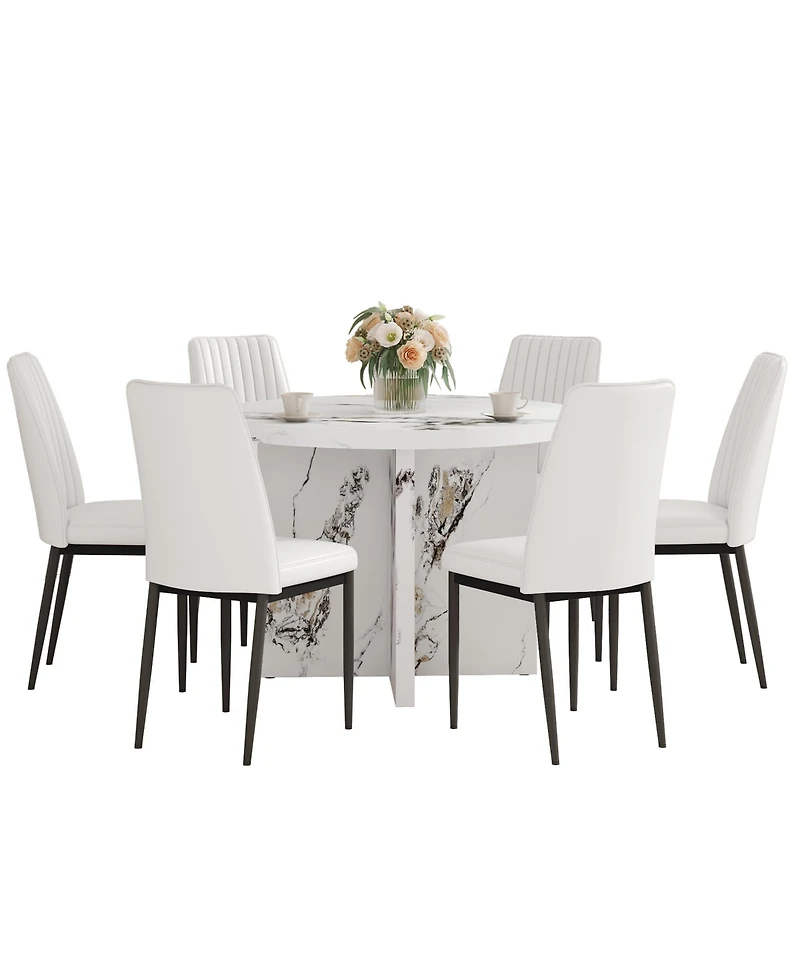 Streamdale Furniture Modern 42" Round Dining Table for Small Spaces (Table Only)