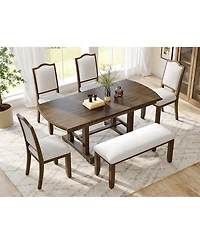 Streamdale Furniture Extendable Wood Dining Set with 4 Chairs & Bench