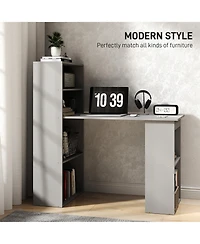 Homcom 47" Home Office Computer Desk with 6-Tier Shelves,