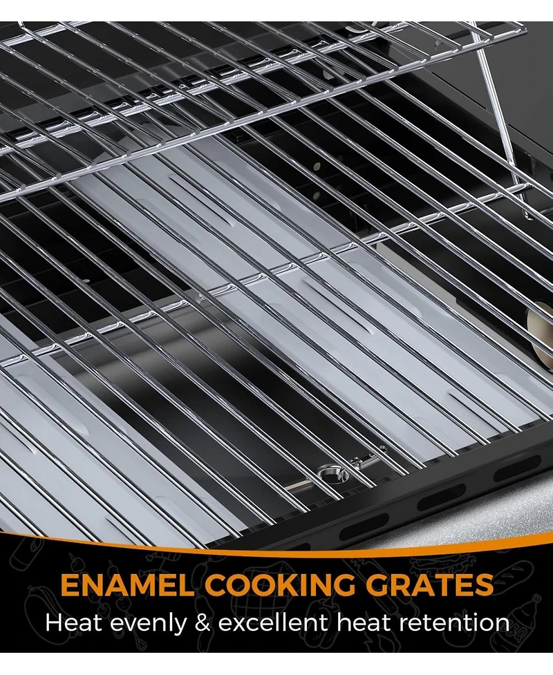 Cowsar 2-Burner Propane Gas Bbq Grill, 20,000 Btu Stainless Steel Grill with Side Shelves and Wheels, Portable Outdoor Grill