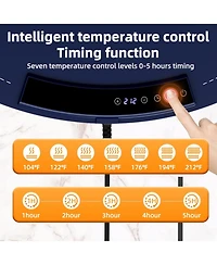 Cowsar 7-Temp Food Warming Mat, 250W Low Energy Consumption (104°F-212°F), 5H Timer & Child Lock, Ultra-Thin Roll-Up Buffet Hot Plate