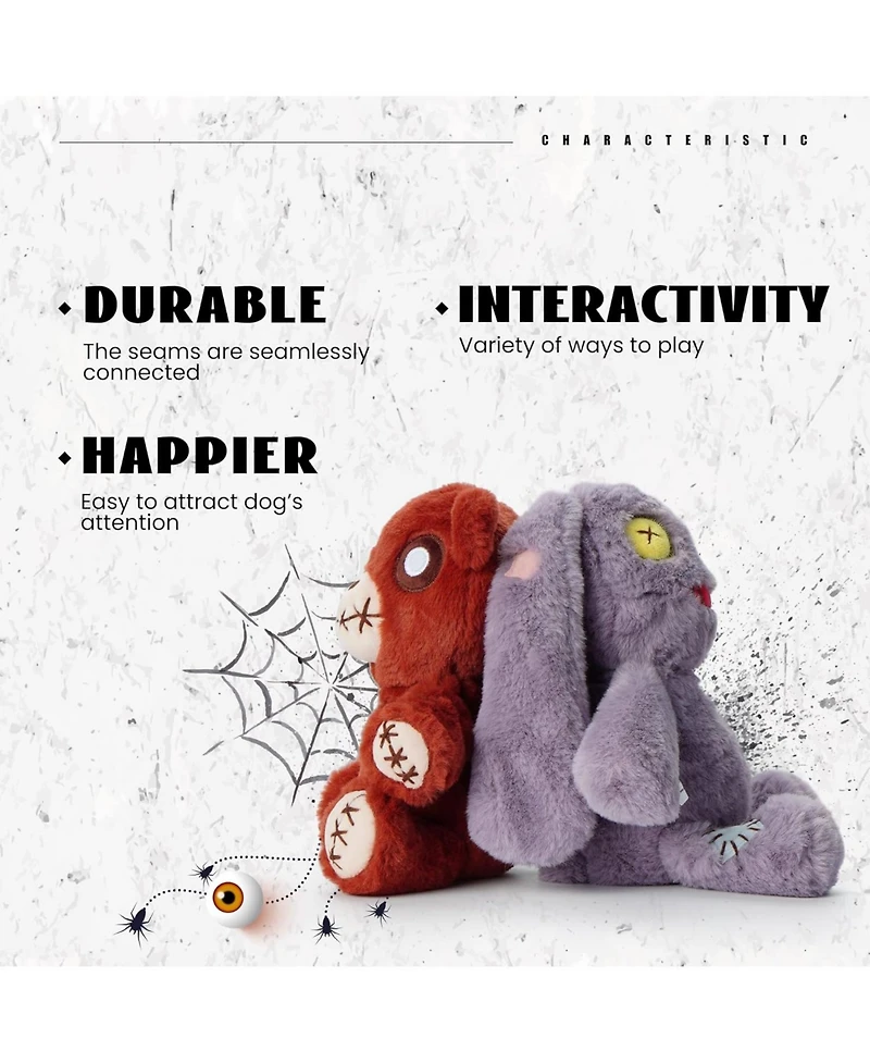 Nocciola Halloween Dog Toy for Small Dogs, Durable and Cute Stuffing Dog Toy, Squeaky Bear Puppy Toy, Interactive Dog Toys, Perfect Present for Small