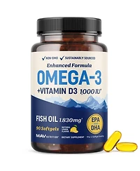 Mav Nutrition Fish Oil with Vitamin D3 Softgels, 90ct