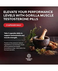 Nature's Craft Testosterone Booster for Men Libido, Nature's Craft, Gorilla Muscle for Fitness & Exercise, 60 Capsules