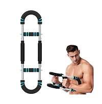 Artudatech Spring Barbell for Home Use, 88lb Adjustable Resistance Arm, Chest & Back Trainer with Steel Spring and Comfort Foam Grips