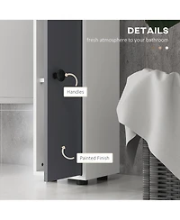 Kleankin Bathroom Storage Cabinet w/ Shelves, Toilet Paper Cabinet, White