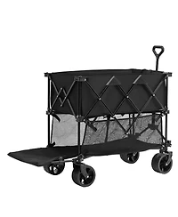 Sugfit 400L Double Decker Wagon with Extended Handle & Heavy-Duty Frame