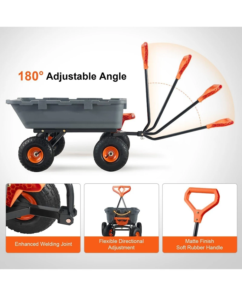 Sugfit Poly Dump Cart with 800 lbs Capacity & Easy-Pour Design