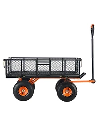 Sugift Metal Utility Wagon with 400 lbs Capacity & Dump Function