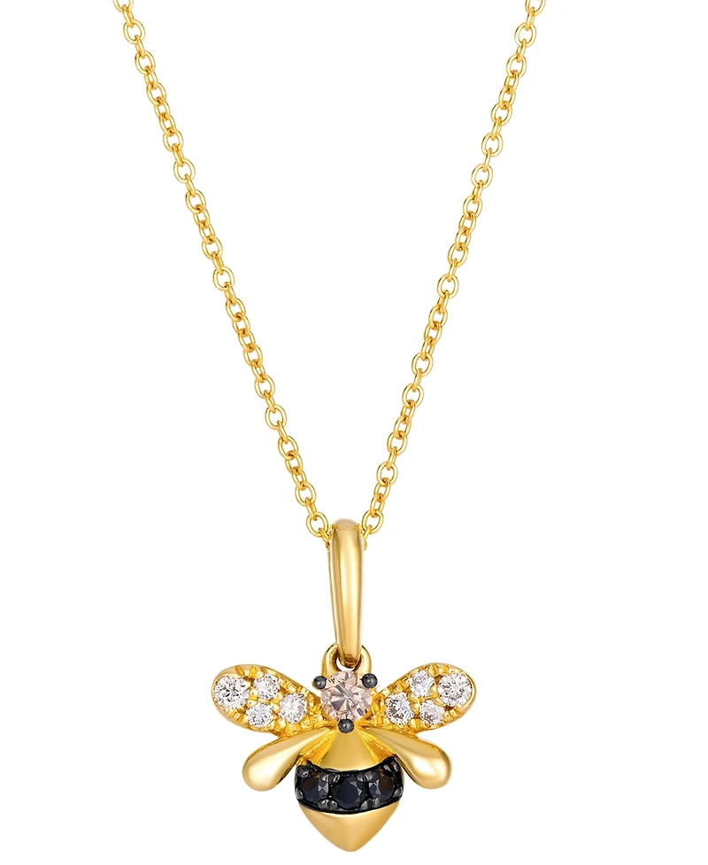 Le Vian Chocolate Diamond (0.05 ct. t.w.), Nude Diamond (0.10 ct. t.w.) & Blackberry Diamond (0.05 ct. t.w.) Pendant Necklace in 14k Honey Gold