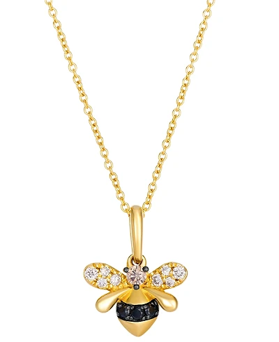Le Vian Chocolate Diamond (0.05 ct. t.w.), Nude Diamond (0.10 ct. t.w.) & Blackberry Diamond (0.05 ct. t.w.) Pendant Necklace in 14k Honey Gold