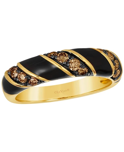 Le Vian Enamel Chocolate Diamond Ring (0.38 ct. t.w.) in 14k Honey Gold
