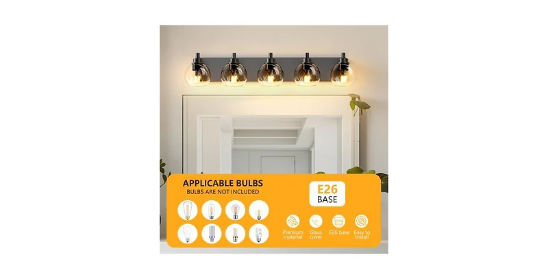 Flynama Vanity Lights With 4 Led Bulbs For Bathroom Lighting