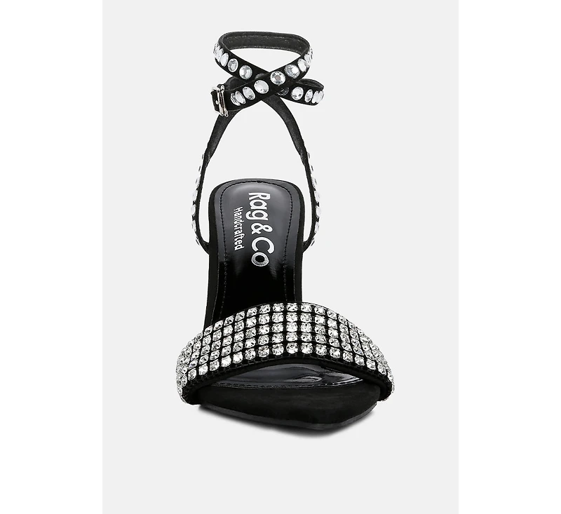 Zurin Womens Diamante Embellished Stiletto Sandals