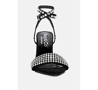 Zurin Womens Diamante Embellished Stiletto Sandals