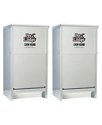 Little Giant Dry Food Automatic Steel Dog Feeder Chow Hound 25 Lb (2 Pack)