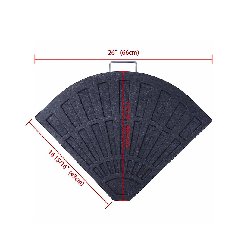 Yescom 2pcs 26.5 lbs Fan Shaped Base Stand Holder Weight For Outdoor Patio Umbrella