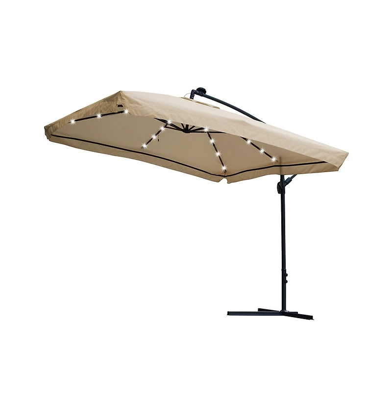 Yescom 40 Led Solar String Light Cool White for 9ft 8-Rib Outdoor Patio Offset Aluminum Umbrella