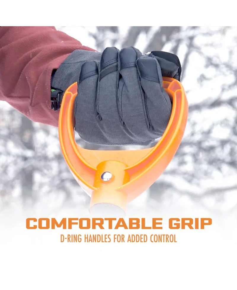 ErgieShovel 18” Snow Shovel, 34.5” Shaft, Push Scoop Combination, Erg-SNSH18