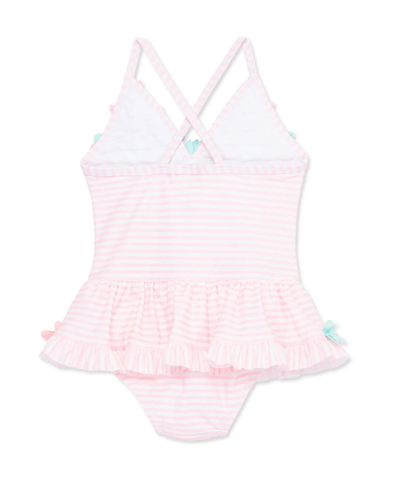 Little Me Baby Girls' 3D V-Neck One-Piece Swimsuit
